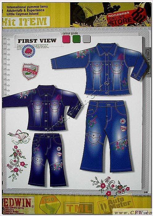 JEANS 2007/2008欧美秋冬童装牛仔服装设计手稿